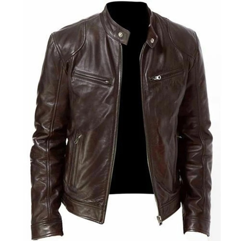 Mens leather jackets and coats - Bistre (2)